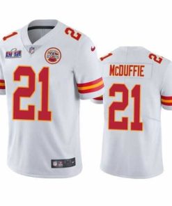 Outstanding Kansas City Chiefs 21 Trent McDuffie White Vapor Untouchable Limited Stitched Football 2024 Super Bowl LVIII Jersey