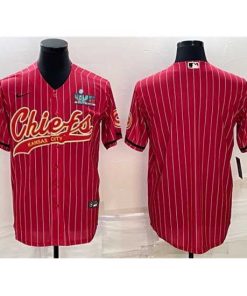High quality Kansas City Chiefs Blank Red With Super Bowl LVII Patch Cool Base Stitched Baseball Jersey