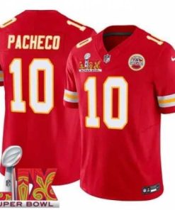 High quality Kansas City Chiefs Isiah Pacheco #10 Red 2024 2025 Super Bowl LIX F.U.S.E Stitched Jersey