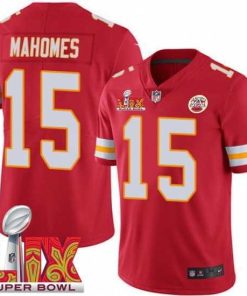 Outstanding Kansas City Chiefs Patrick Mahomes #15 Red 2024 2025 Super Bowl LIX F.U.S.E Stitched Jersey