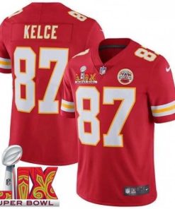 Premium Kansas City Chiefs Travis Kelce #87 Red 2024 2025 Super Bowl LIX F.U.S.E Stitched Jersey
