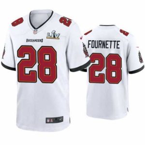 High quality Leonard Fournette Buccaneers White Super Bowl Lv Game Jersey