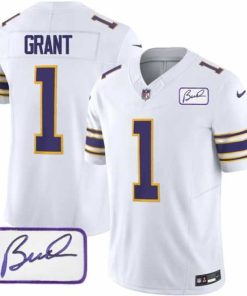 Premium Minnesota Vikings 1 Greg Joseph White 2023 F.U.S.E Bud Grant Patch Vapor Limited Stitched Jersey