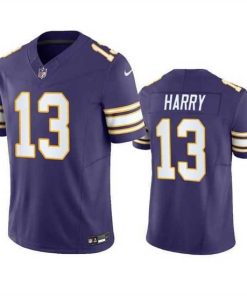 Exquisite Minnesota Vikings 13 N 27Keal Harry Purple 2023 F.U.S.E  Throwback Vapor Untouchable Limited Stitched Jersey