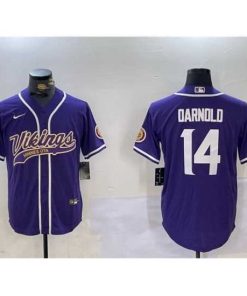 High quality Minnesota Vikings 14 Sam Darnold Purple Cool Base Stitched Baseball Jersey