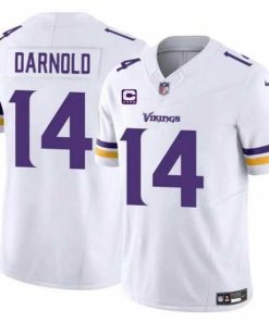 Gorgeous Minnesota Vikings 14 Sam Darnold White 2024 F.U.S.E  With 4 Star C Patch Vapor Untouchable Limited Stitched Jersey