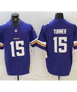 Outstanding Minnesota Vikings 15 Dallas Turner Blue 2024 Draft Vapor Untouchable Limited Stitched Jersey