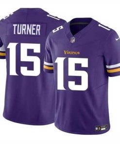 Exceptional Minnesota Vikings 15 Dallas Turner Purple 2024 Draft F.U.S.E  Vapor Untouchable Limited Stitched Jersey