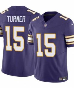 Exceptional Minnesota Vikings 15 Dallas Turner Purple 2024 Draft Throwback Vapor Untouchable Limited Stitched Jersey