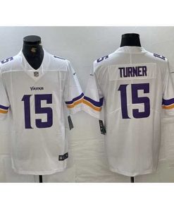 Exquisite Minnesota Vikings 15 Dallas Turner White 2024 Draft Vapor Untouchable Limited Stitched Jersey