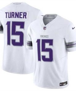 High quality Minnesota Vikings 15 Dallas Turner White F.U.S.E  Winter Warrior Limited Stitched Jersey