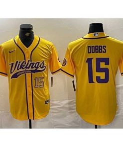 High quality Minnesota Vikings 15 Josh Dobbs Purple 2023 F.U.S.E  Color Rush Stitched Jersey