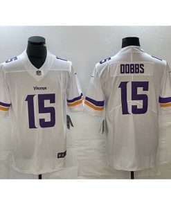 Finest Minnesota Vikings 15 Josh Dobbs Purple Vapor Untouchable Limited Stitched Jersey
