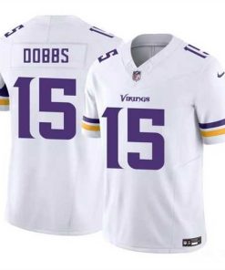Exceptional Minnesota Vikings 15 Josh Dobbs White 2023 F.U.S.E  Vapor Untouchable Limited Stitched Jersey