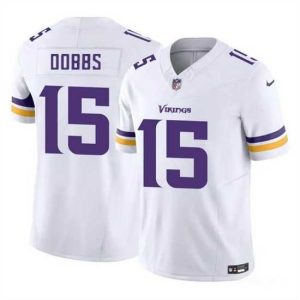 Exceptional Minnesota Vikings 15 Josh Dobbs White 2023 F.U.S.E  Vapor Untouchable Limited Stitched Jersey
