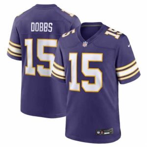 Exceptional Minnesota Vikings 15 Joshua Dobbs Purple 2023 F.U.S.E Vapor Throwback Limited Stitched Jersey