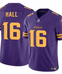 Exquisite Minnesota Vikings 16 Jaren Hall Purple 2023 F.U.S.E  Vapor Untouchable Color RushLimited Stitched Jersey