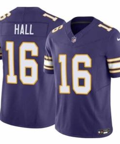Exquisite Minnesota Vikings 16 Jaren Hall Purple 2023 F.U.S.E  Vapor Untouchable Throwback Limited Stitched Jersey