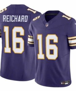 Finest Minnesota Vikings 16 Will Reichard Purple 2023 F.U.S.E  Throwback Vapor Untouchable Limited Stitched Jersey