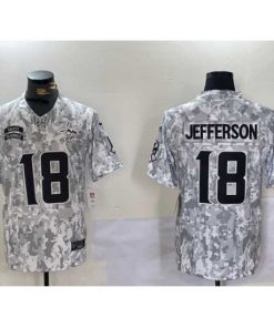 Gorgeous Minnesota Vikings 18 Justin Jefferson 2024 F.U.S.E Arctic Camo Salute To Service Limited Stitched Football Jersey
