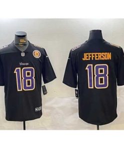 Exceptional Minnesota Vikings 18 Justin Jefferson Black Vapor Untouchable Limited Stitched Jersey 2