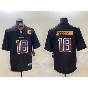 Exceptional Minnesota Vikings 18 Justin Jefferson Black Vapor Untouchable Limited Stitched Jersey 2