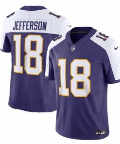 Exquisite Minnesota Vikings 18 Justin Jefferson Purple 2023 F.U.S.E  Vapor Limited Stitched Jersey