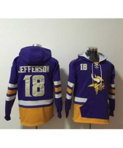 Premium Minnesota Vikings 18 Justin Jefferson Purple Ageless Must Have Lace Up Pullover Hoodie