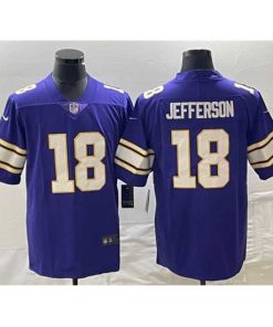 Gorgeous Minnesota Vikings 18 Justin Jefferson Purple Vapor Untouchable Limited Stitched Jersey