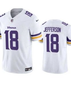Exquisite Minnesota Vikings 18 Justin Jefferson White 2023 F.U.S.E  Vapor Untouchable Stitched Jersey