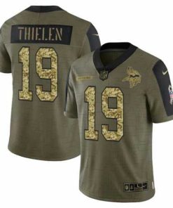 Outstanding Minnesota Vikings 19 Adam Thielen 2021 Salute To Service Olive Camo Limited Stitched Jersey