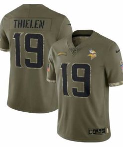 Finest Minnesota Vikings 19 Adam Thielen Olive 2022 Salute To Service Limited Stitched Jersey