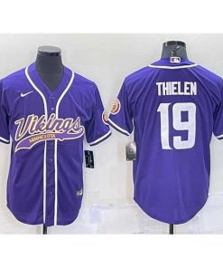 Exceptional Minnesota Vikings 19 Adam Thielen Purple With Patch Cool Base Stitched Baseball Jersey