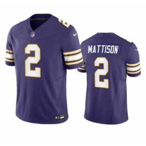 Exceptional Minnesota Vikings 2 Alexander Mattison Purple 2023 F.U.S.E  Vapor Untouchable Limited Stitched Jersey