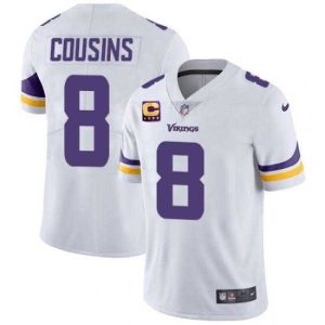 Exceptional Minnesota Vikings 2022 #8 Kirk Cousins White With 4-Star C Patch Vapor Untouchable Limited Stitched NFL Jersey II