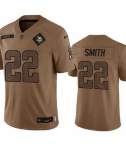 Finest Minnesota Vikings 22 Harrison Smith 2023 Brown Salute To Service Limited Stitched Jersey