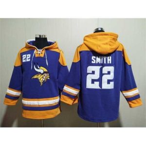 Exceptional Minnesota Vikings 22 Harrison Smith Purple Yellow Ageless Must Have Lace Up Pullover Hoodie