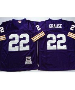 Premium Minnesota Vikings 22 Paul Krause Purple M&N Throwback Jersey