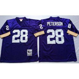Exceptional Minnesota Vikings 28 Adrian Peterson Purple M&N Throwback Jersey
