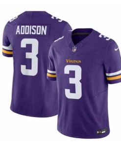 Superb Minnesota Vikings 3 Jordan Addison Purple 2023 F.U.S.E  Vapor Untouchable Limited Stitched Jersey
