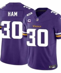 High quality Minnesota Vikings 30 C J  Ham Purple 2024 F.U.S.E  With 4 Star C Patch Vapor Untouchable Limited Stitched Jersey