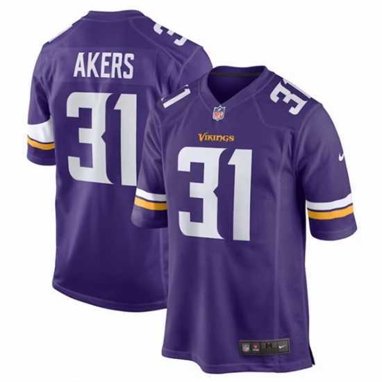 Gorgeous Minnesota Vikings 31 Cam Akers Purple Stitched Game Jersey