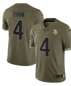 Superior Minnesota Vikings 4 Dalvin Cook Olive 2022 Salute To Service Limited Stitched Jersey