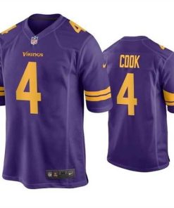 High quality Minnesota Vikings 4 Dalvin Cook Purple Color Rush Stitched Game Jersey