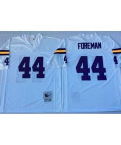 Exceptional Minnesota Vikings 44 Chuck Foreman White M&N Throwback Jersey