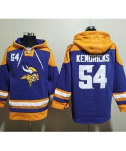 Superb Minnesota Vikings 54 Eric Kendricks Purple Yellow Ageless Must Have Lace Up Pullover Hoodie