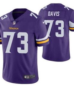 Finest Minnesota Vikings 73 Jesse Davis Purple Vapor Untouchable Stitched Jersey