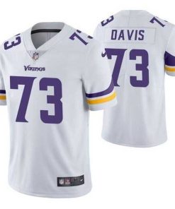 Superb Minnesota Vikings 73 Jesse Davis White Vapor Untouchable Stitched Jersey