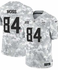 Exceptional Minnesota Vikings 84 Randy Moss 2024 F.U.S.E Arctic Camo Salute To Service Limited Stitched Football Jersey