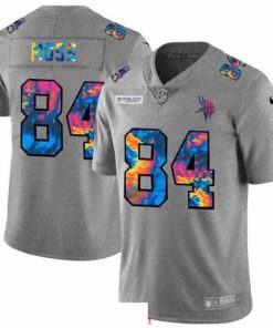 Premium Minnesota Vikings 84 Randy Moss Nike Multi Color 2020 NFL Crucial Catch NFL Jersey Greyheather